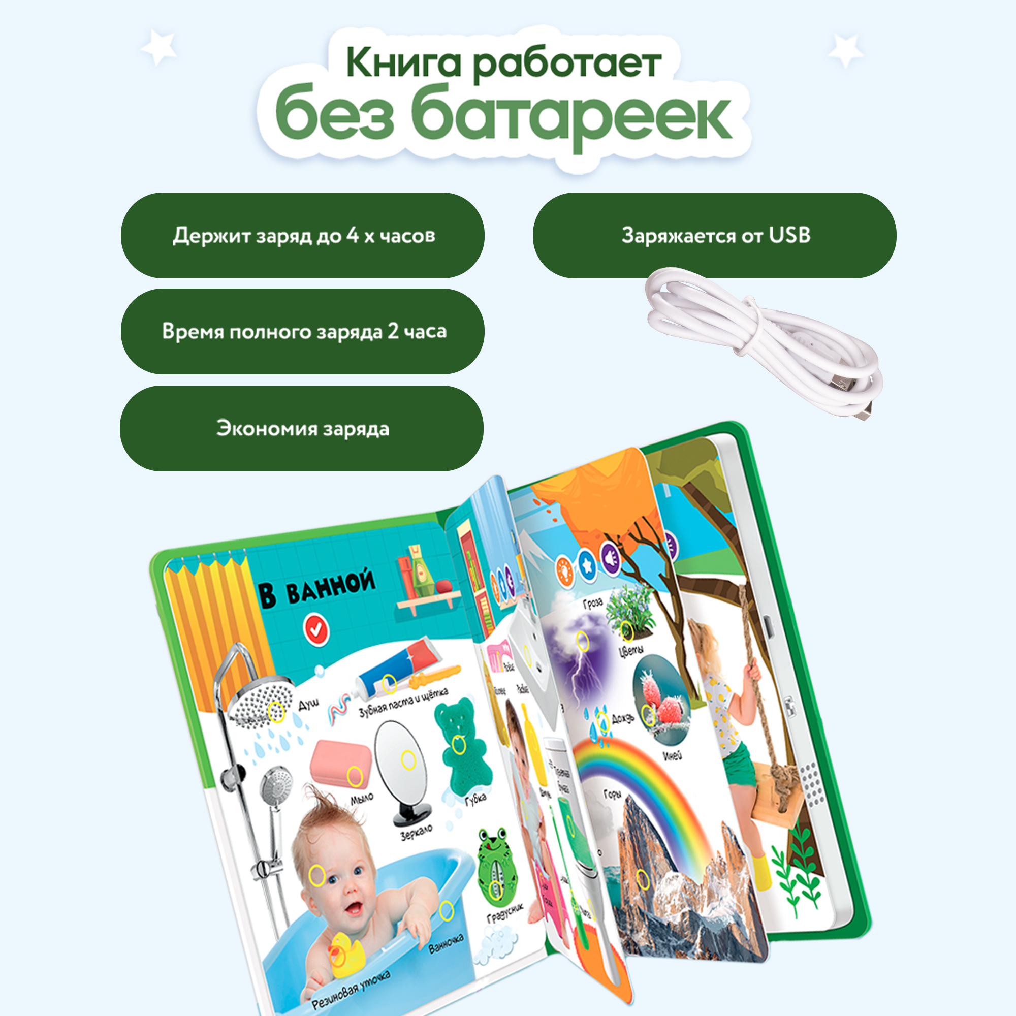 Говорящая книжка Нажималка BertToys Я и Мир Вокруг - фото 10