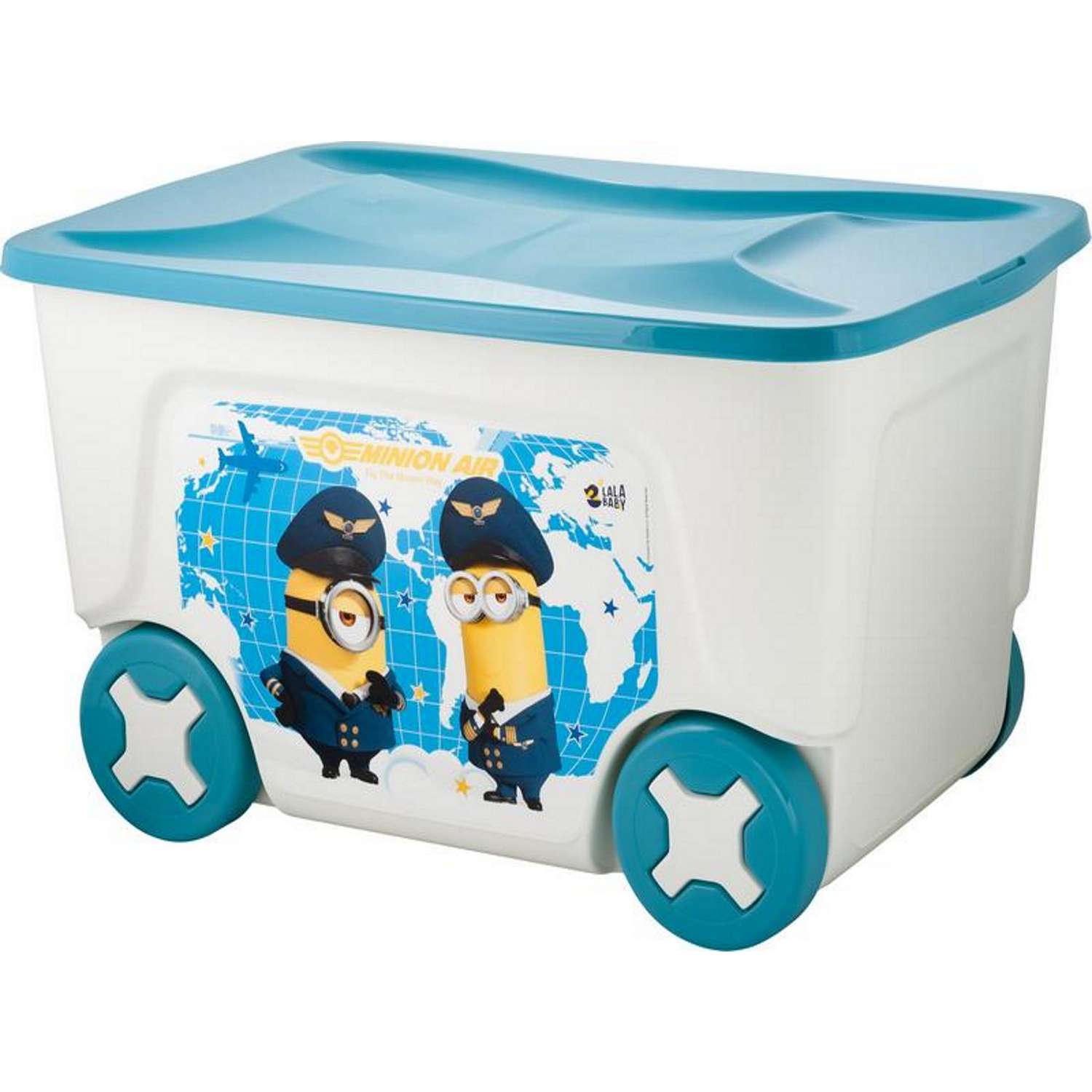 Ящик для игрушек PLASTIC REPABLIC baby на колесах с крышкой 50 л 59х38.3х33 см - фото 2