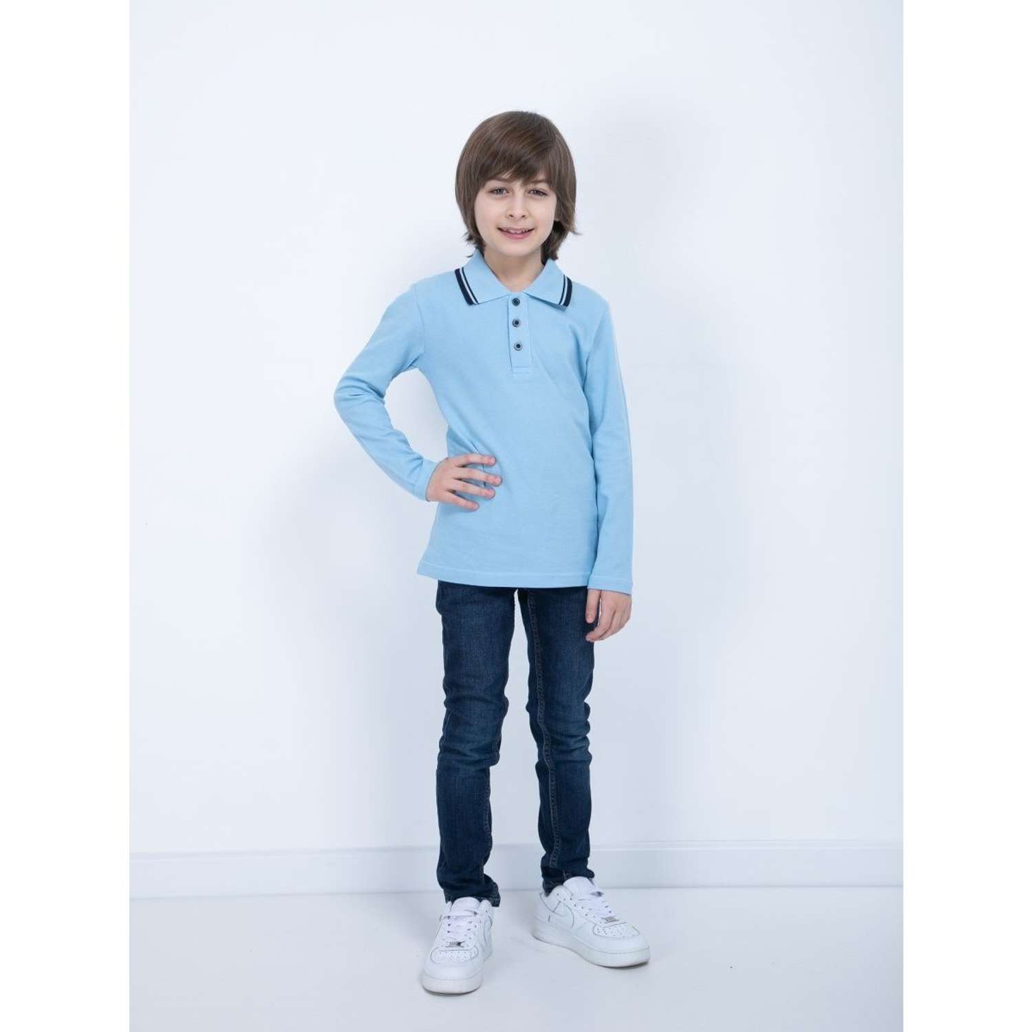 Рубашка-поло M-BABY MB-4141/голубой/темно-синий - фото 2