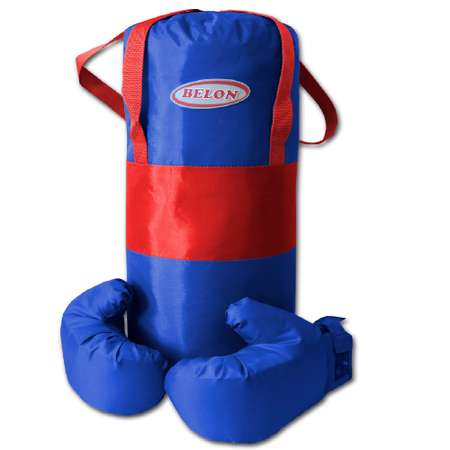 Детский набор для бокса Belon familia груша с перчатками цвет красный синий