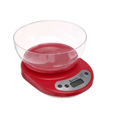 Весы кухонные Luazon Home ВА-010 электронные до 7 кг красные