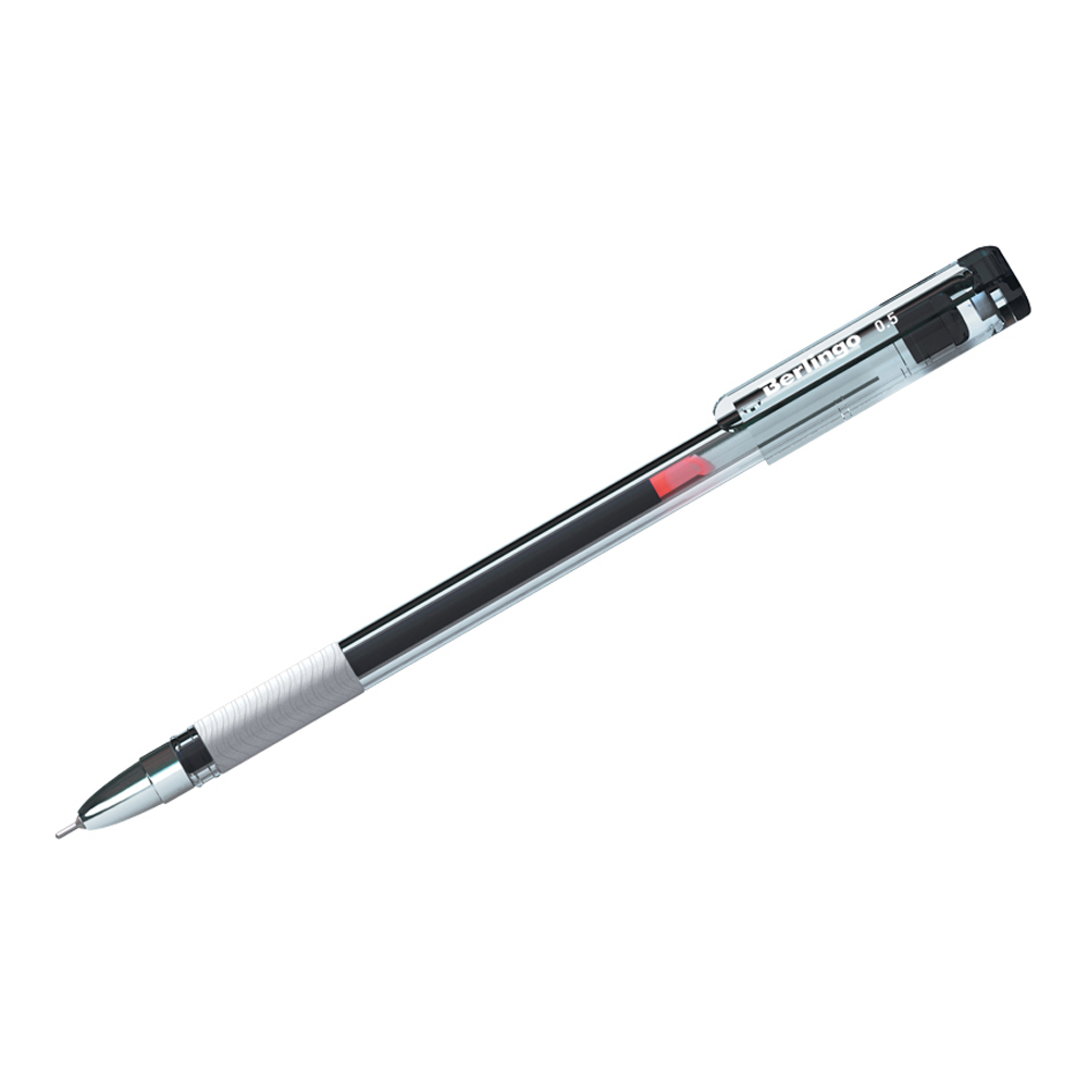 Ручка гелевая Berlingo Standard черная 05мм грип игольчатый стержень набор 12 шт - фото 1