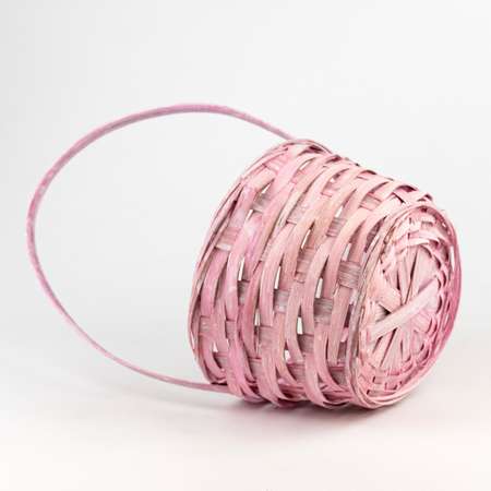 Корзина плетеная Азалия Декор из бамбука D16х10хH32см цвет розовый