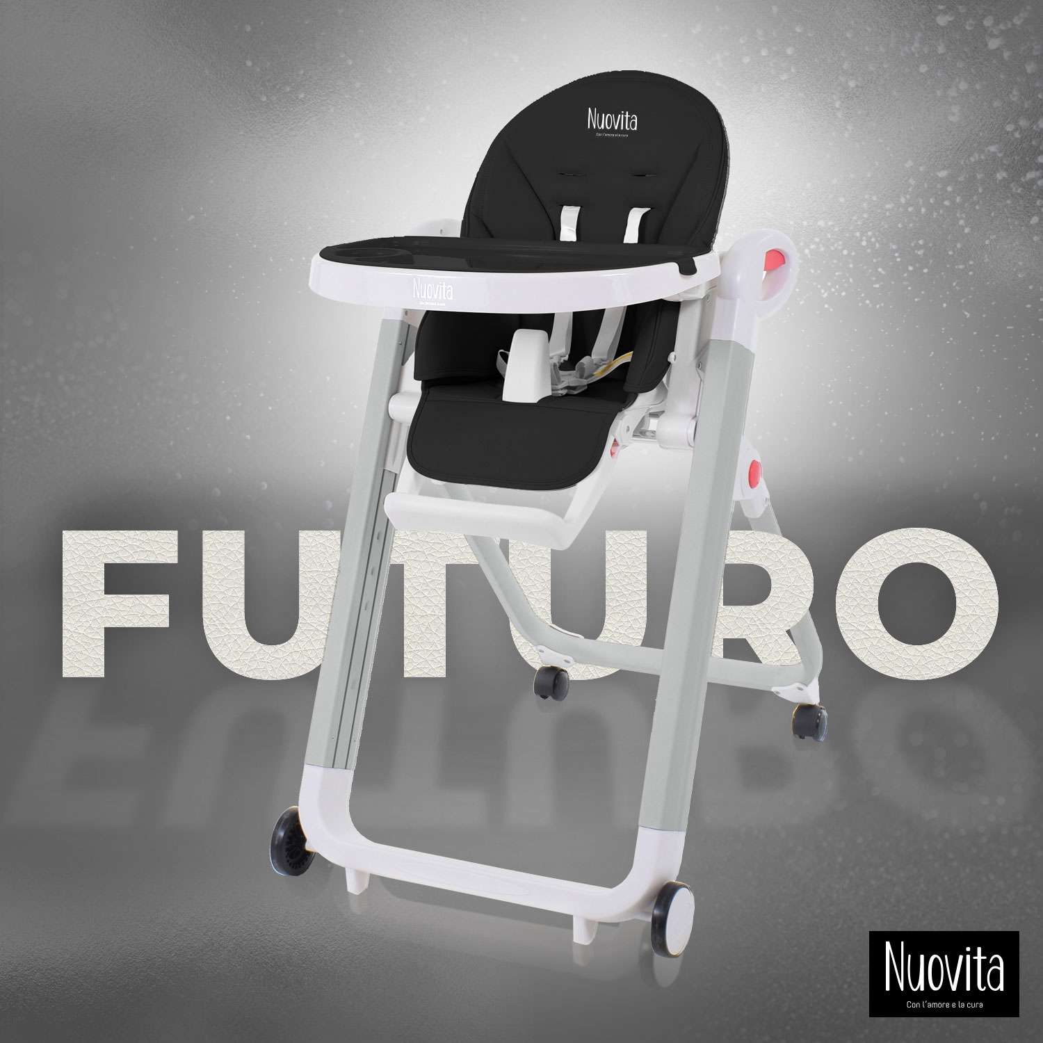 Детский стульчик для кормления Nuovita Futuro Bianco черный - фото 2