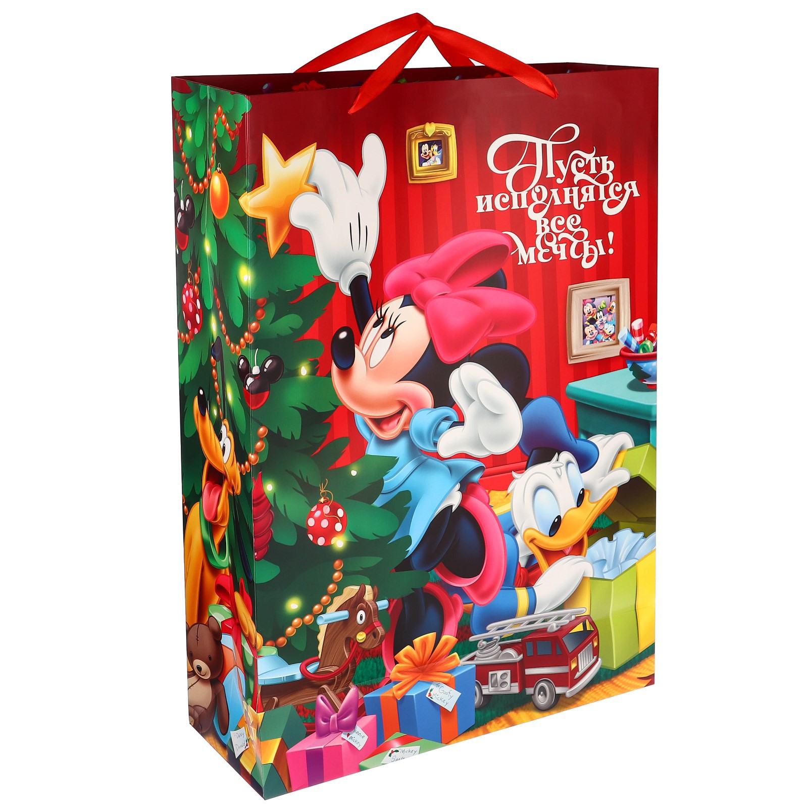 Пакет Disney ламинат вертикальный «Сказочного Нового года!» 50х70х19 см Микки Маус и его друзья - фото 3