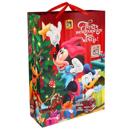 Пакет Disney ламинат вертикальный «Сказочного Нового года!» 50х70х19 см Микки Маус и его друзья