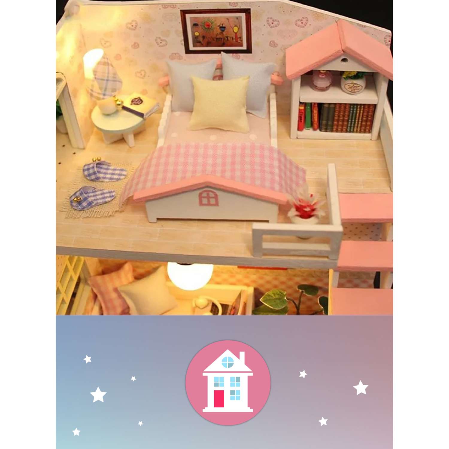 Кукольный домик Lisa Doll Румбокс Конструктор интерьерный ночник - фото 8