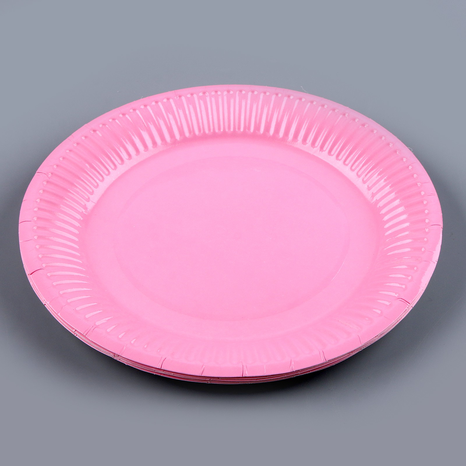 Набор бумажной посуды Страна карнавалия 6 тарелок 6 стаканов цвет розовый - фото 3