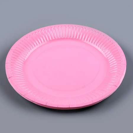 Набор бумажной посуды Страна карнавалия 6 тарелок 6 стаканов цвет розовый