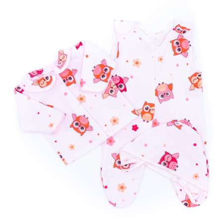 Комплект одежды Модница для пупса 43-48 см из фланели 6101 бледно-розовый