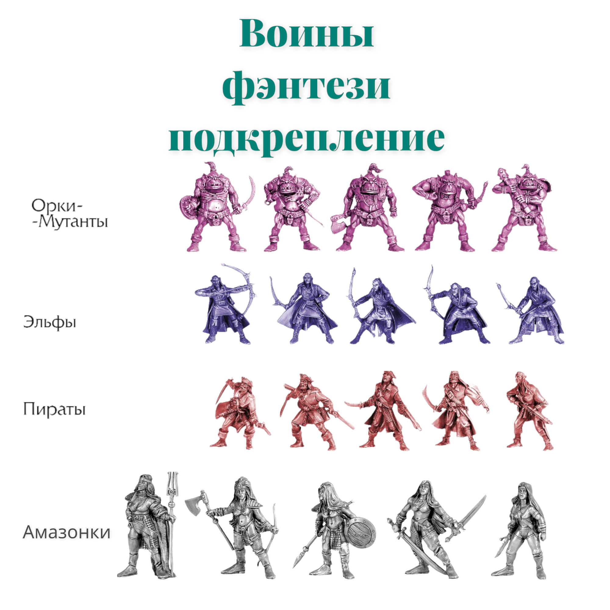 Игрушки для мальчиков Парам-папам Игровой набор солдатиков Битва Фэнтези  Подкрепление