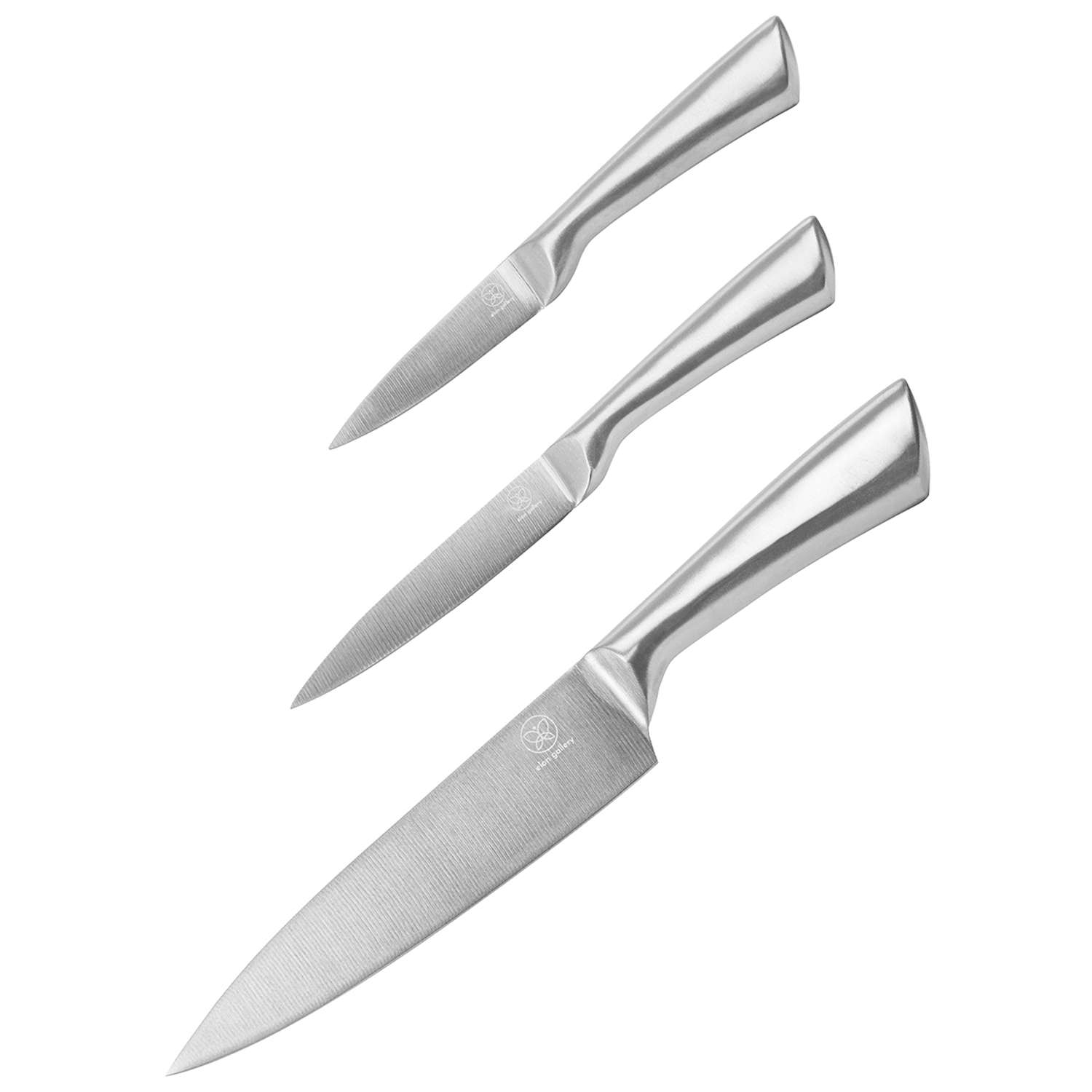 Набор ножей Elan Gallery 3 шт 20.5х1.8х2.8 см + 23.5х1.8х2.8 см + 33х2.3х4.3 см Серебро - фото 1
