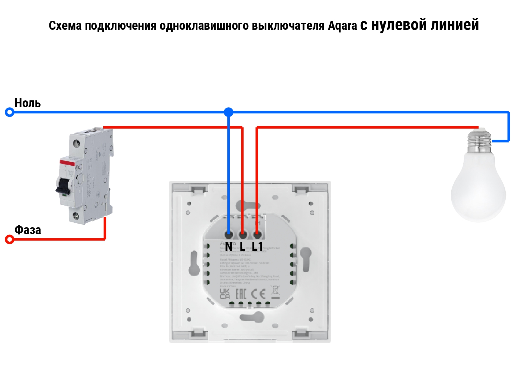 Умный выключатель H1 EU Aqara WS-EUK03 - фото 5