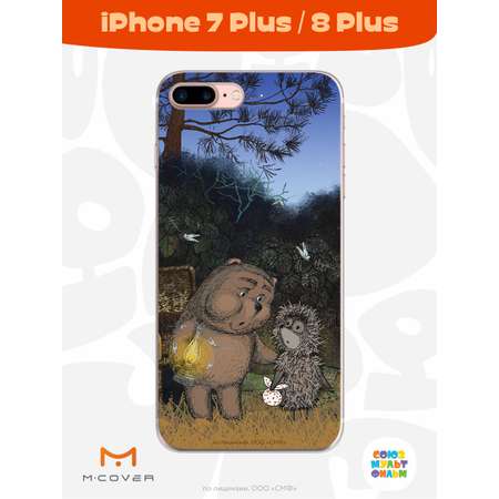 Силиконовый чехол Mcover для смартфона Apple iPhone 7 plus 8 plus Союзмультфильм Ежик в тумане и медвежонок