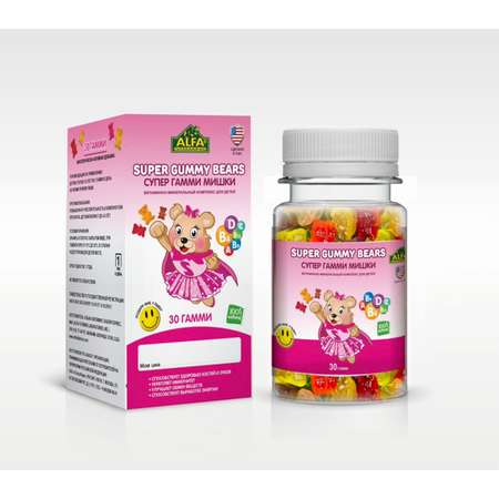 БАД Alfa Vitamins Супер Гамми Мишки Мультивитамины для девочек США