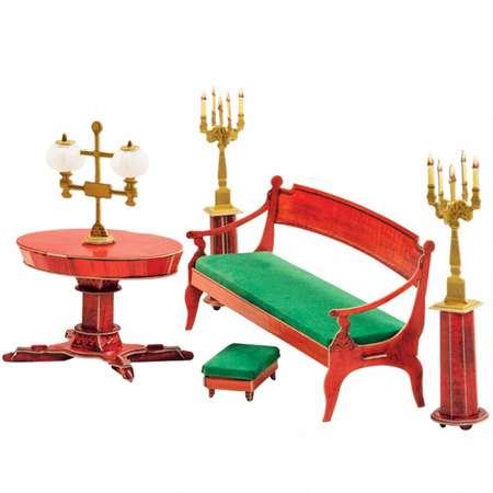 Сборная модель Умная бумага Диван и овальный стол 423