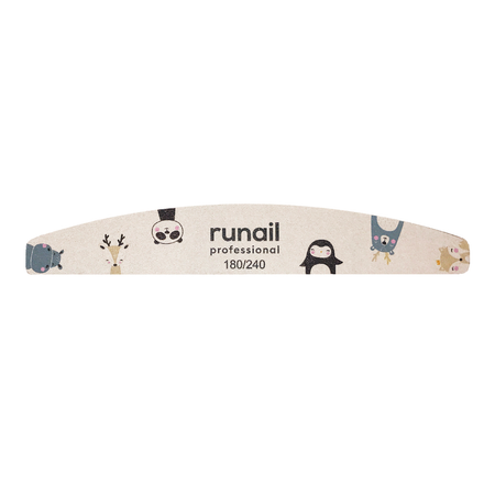 Пилка для ногтей Runail Professional полукруг 180 на 240 грит