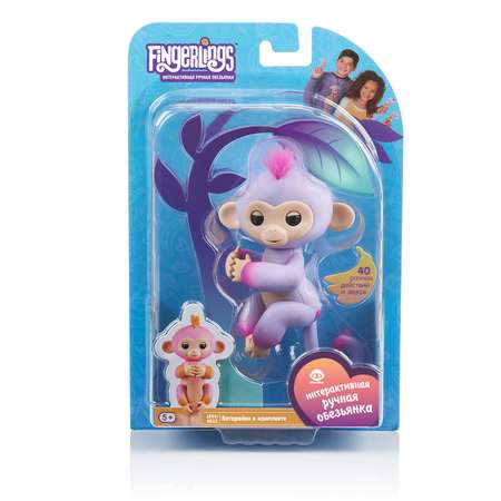 Обезьянка Fingerlings интерактивная Сидней Пурпурно-Розовая 3721