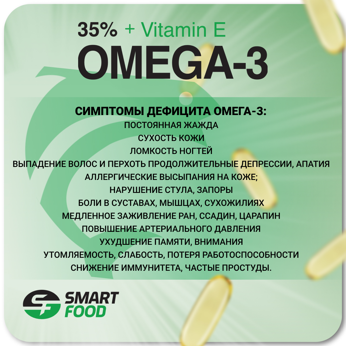 Омега-3 SMART FOOD 35% с витамином E 90 капс по 1400 мг - фото 6