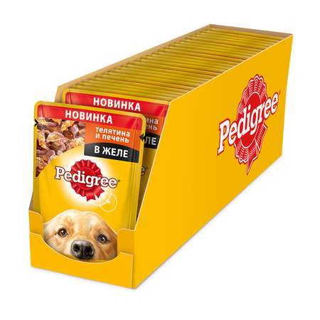 Корм для собак Pedigree желе с телятиной и печенью пауч 100г