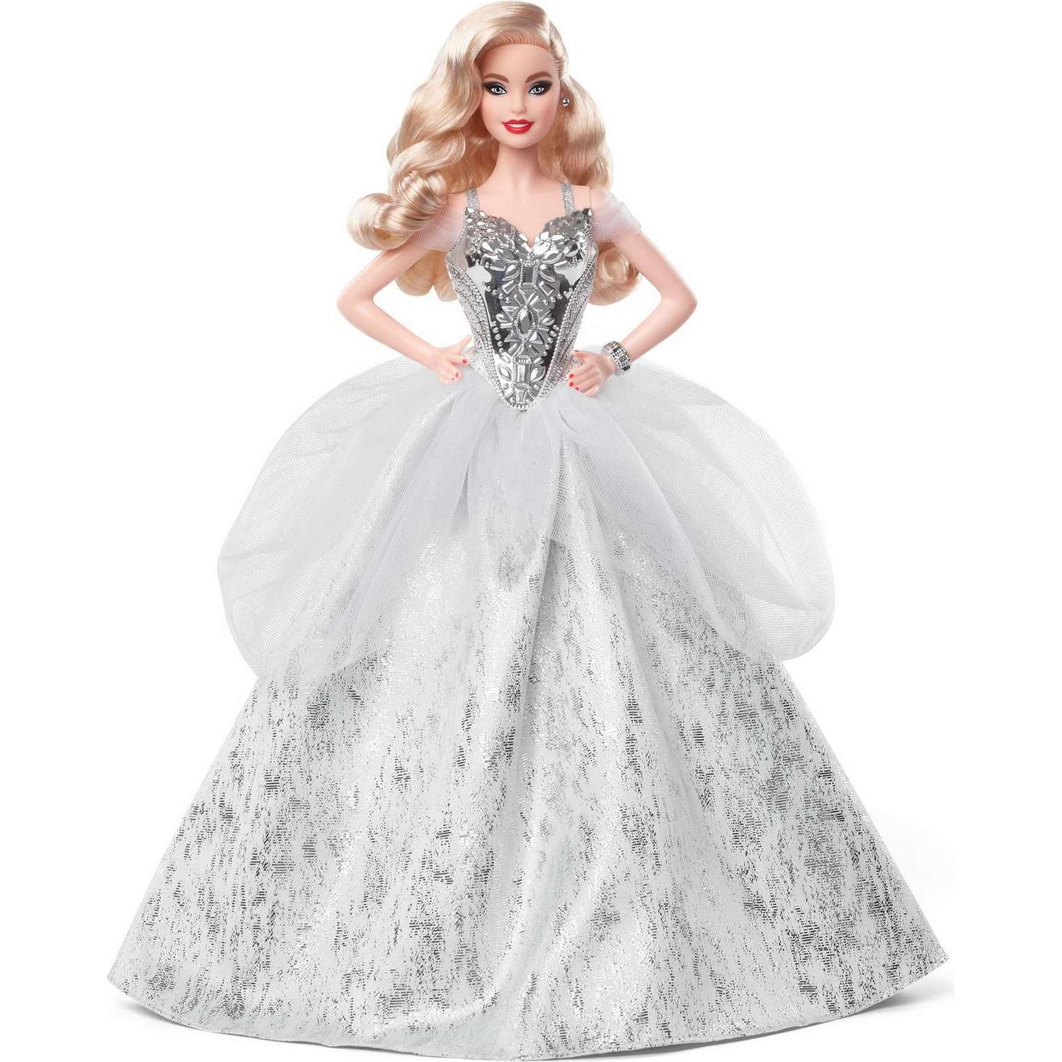 Кукла Barbie Праздник Блондинка в серебряном платье GXL21 GXL21 - фото 1