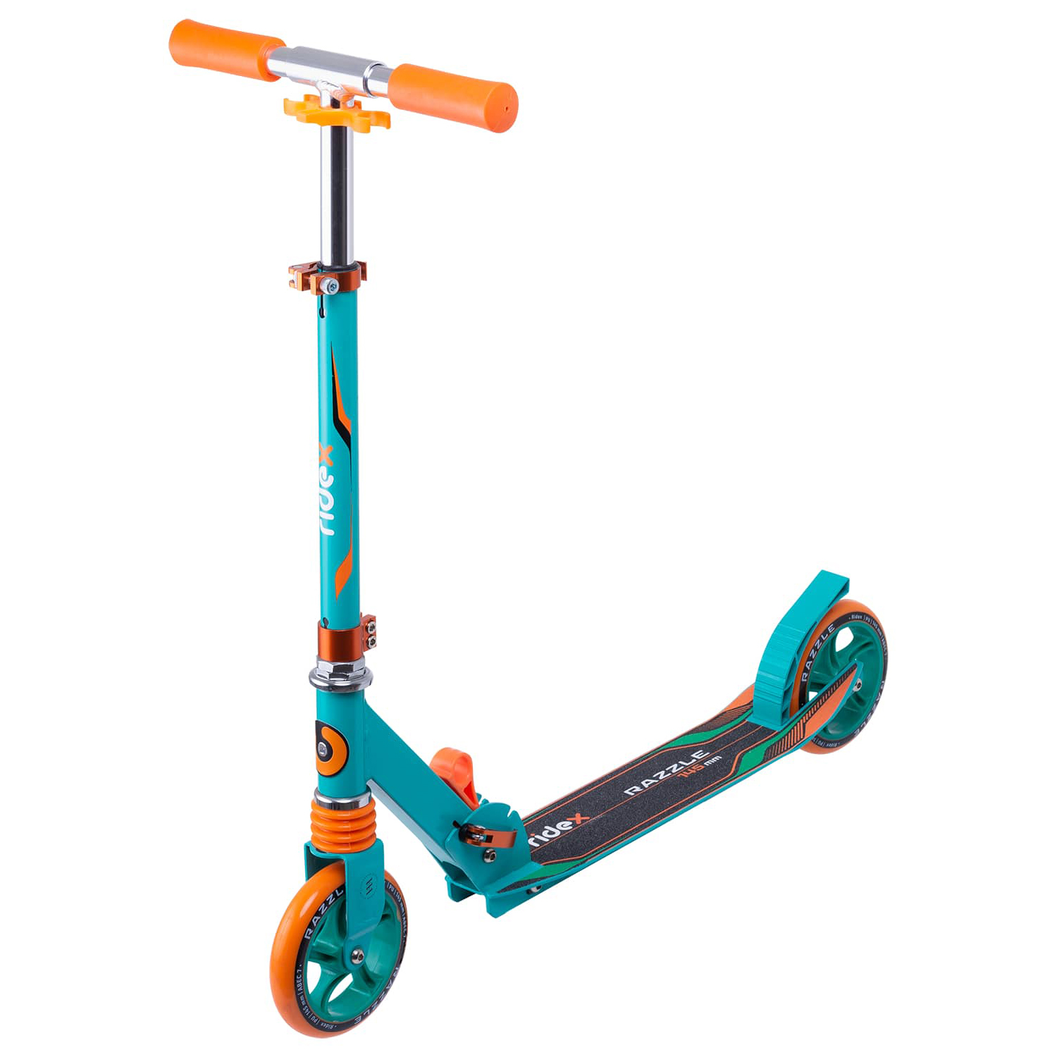 Самокат RIDEX двухколесный Scooter 2 wheels Razzle 145 reen/orange - фото 1