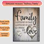 Алмазная мозаика Seichi Надпись Family 15х20 см