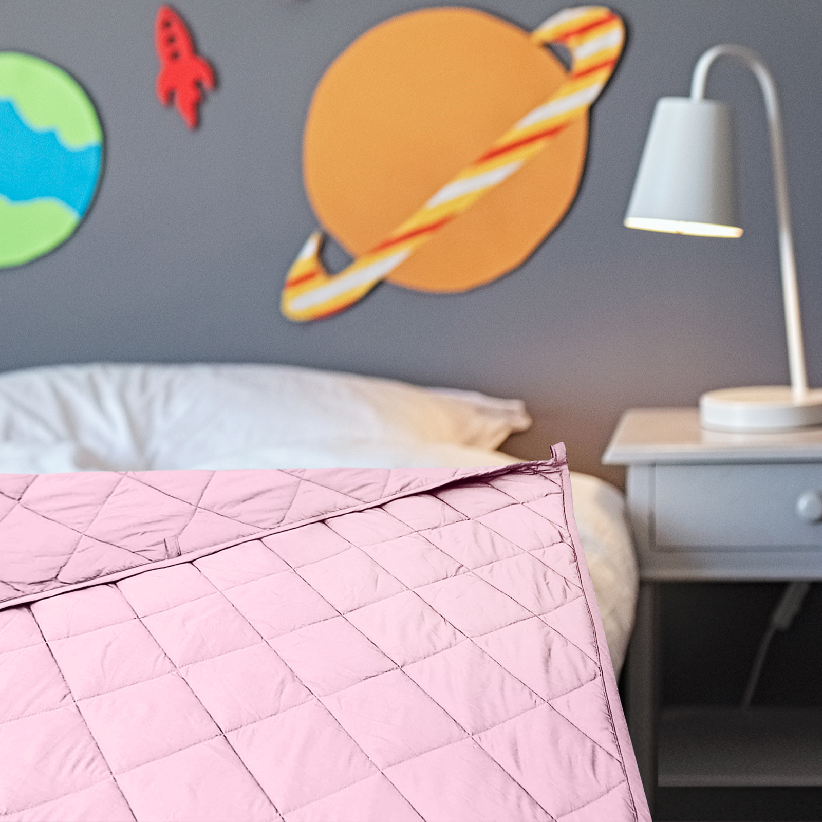 Одеяло WELLINA 110х140 утяжеленное сенсорное Gravity розовое - фото 3