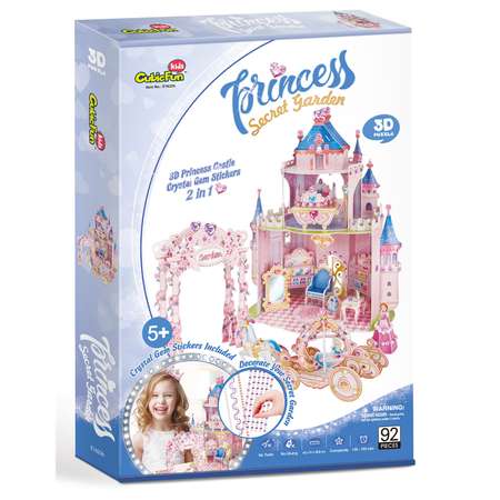 Пазл CubicFun Замок принцессы с садом 3D 92детали E1623h