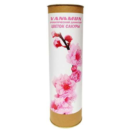 Ароматический диффузор VANandMUN Цветок сакуры 45мл с палочками в комплекте