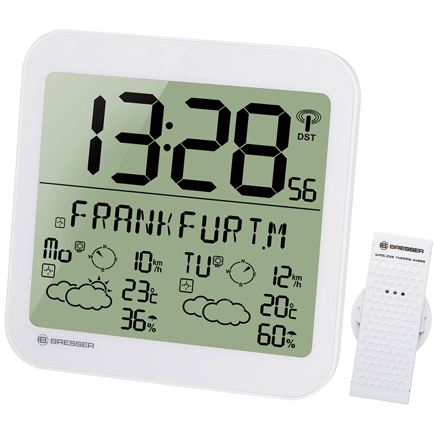 Часы настенные Bresser MyTime Meteotime LCD белые - фото 1