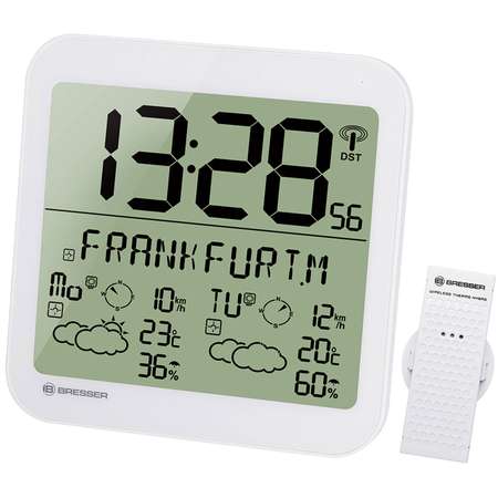 Часы настенные Bresser MyTime Meteotime LCD белые