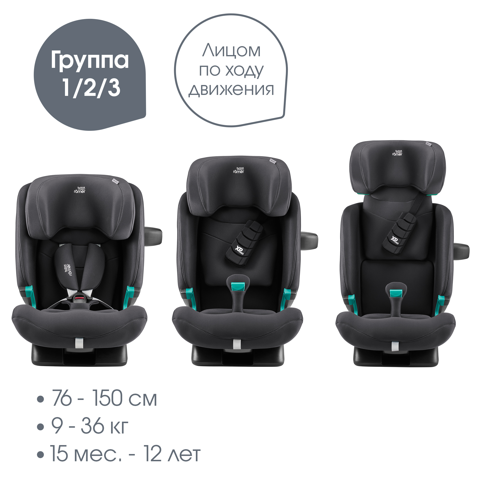 Детское автокресло Britax Roemer Advansafix Pro Classic Deep Grey с 15 месяцев до 12 лет рост 76 - 150 см - фото 2