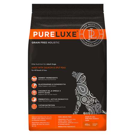 Корм для собак Pureluxe с лососем и горошком 1.81кг