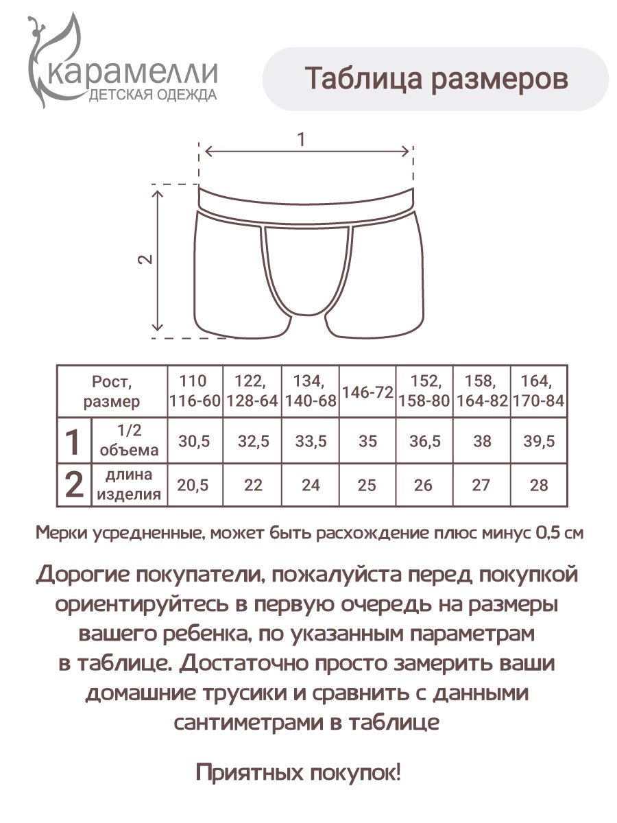 Трусы 2 шт Карамелли 03060-2сине-бирюзовый - фото 2