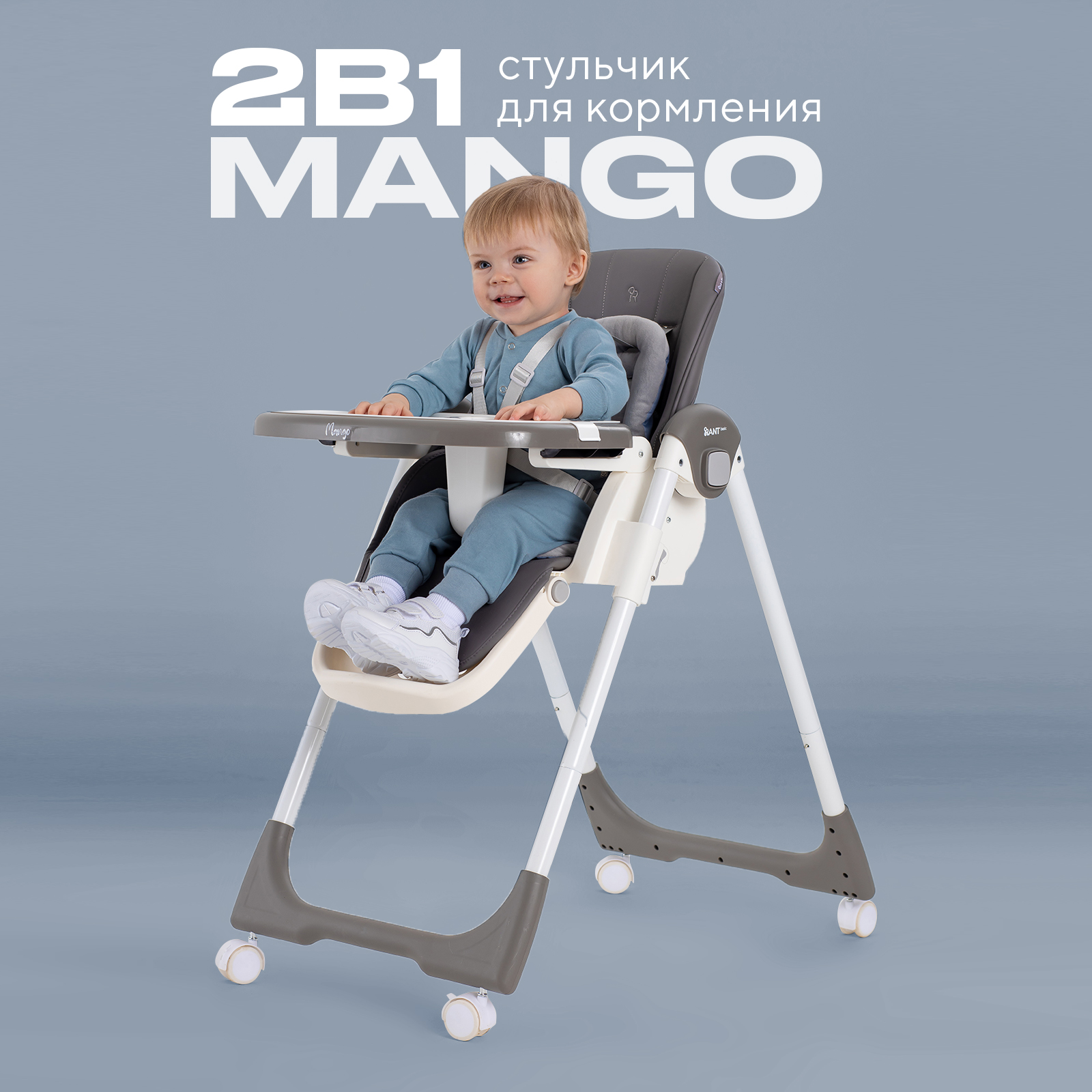 Стульчик для кормления Rant Basic Mango RH304 Grey - фото 1