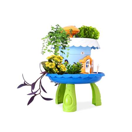 Набор для выращивания Вальс Цветов Домик-вазон голубой с мебелью и садовым инвентарем 12330_1