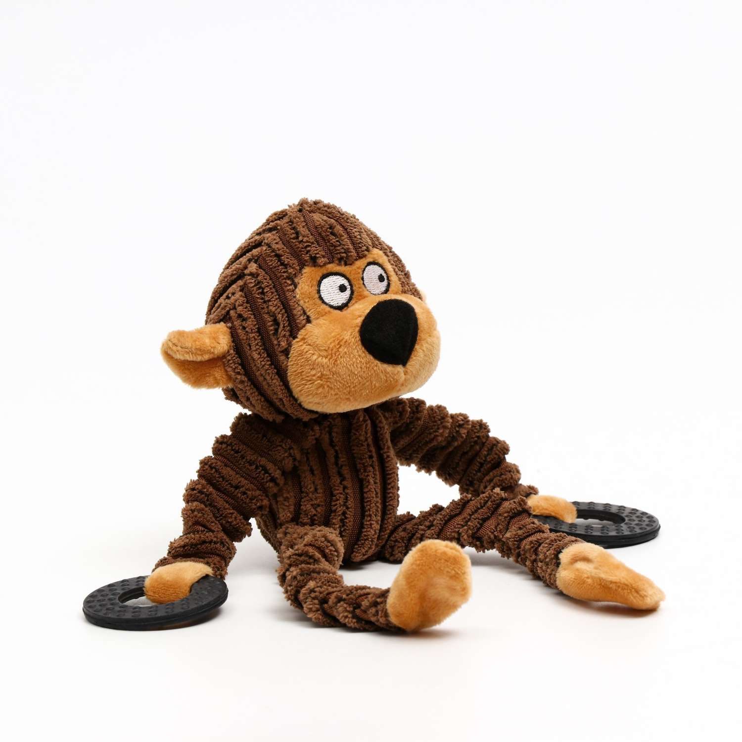 Игрушка для собак Пижон текстильная с резиновыми кольцам «Обезьяна» - фото 1