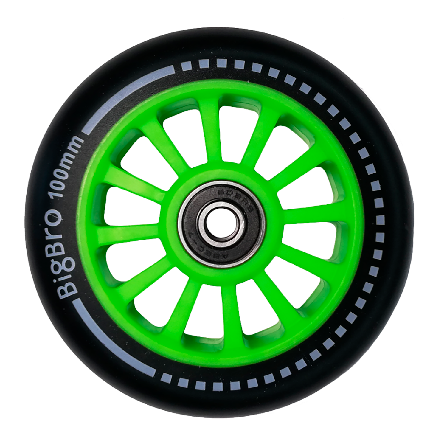 Колесо для самоката BIG BRO пластиковое 100 мм зеленое - фото 1