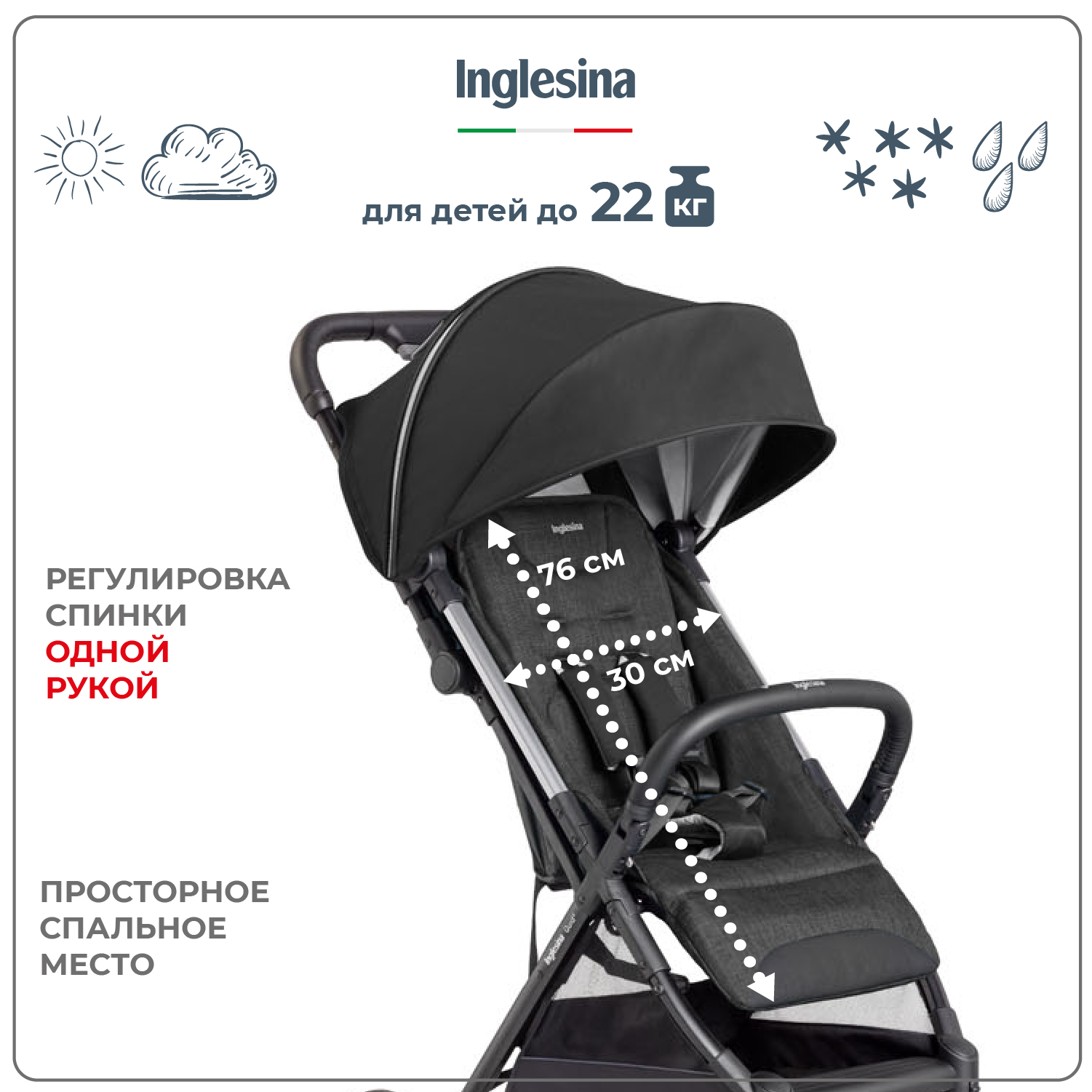 Прогулочная коляска Inglesina Quid 2 Puma Black - фото 2