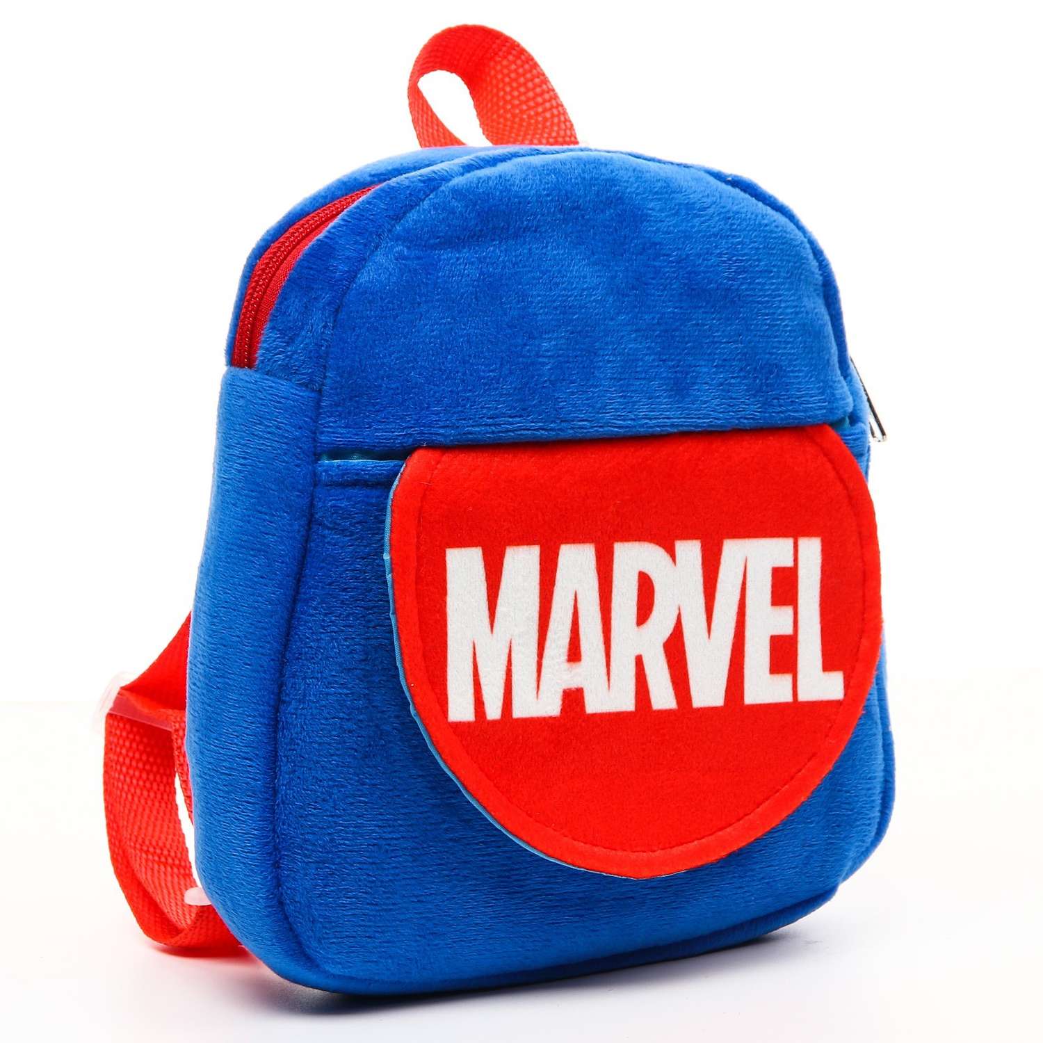 Рюкзак MARVEL плюшевый на молнии с карманом 19х22 см Мстители - фото 3