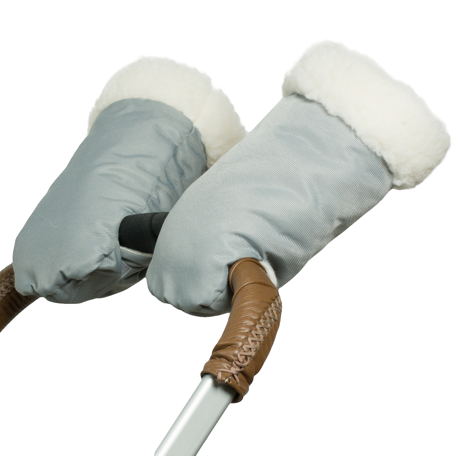 Муфта-рукавички для коляски Чудо-чадо меховая Прайм серая МРМ06-001 - фото 4