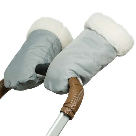 Муфта-рукавички для коляски Чудо-чадо меховая Прайм серая