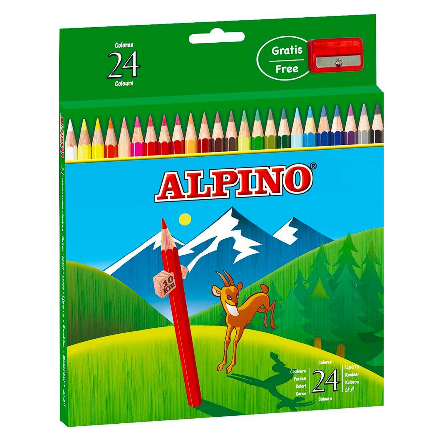 Карандаши ALPINO цветные шестигранные 24 цв. с точилкой - фото 1