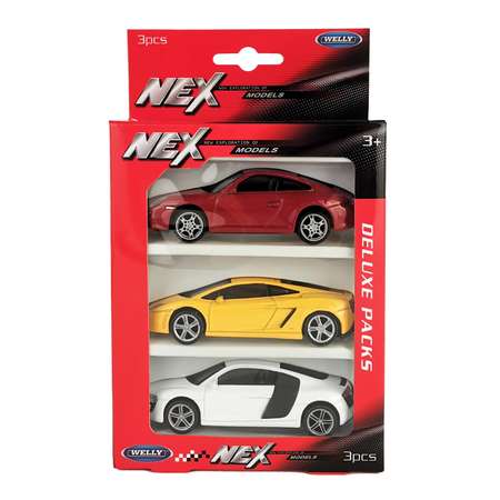 Набор Welly Модели машин 1:43 Lambo Gallardo Porsche 911 и Audi R8 Coupe