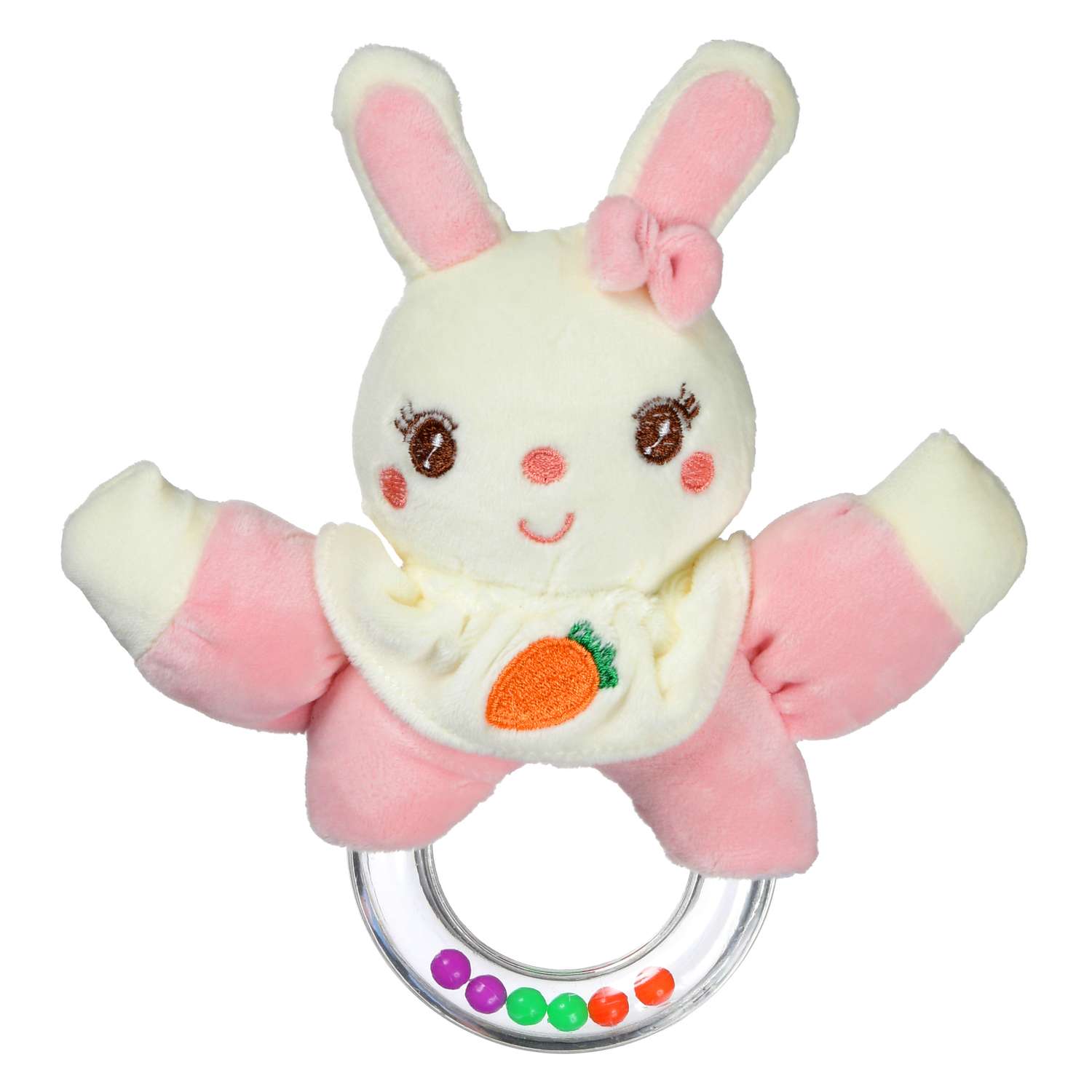 Игрушка-погремушка Uviton мягкая Кролик розовый - фото 1