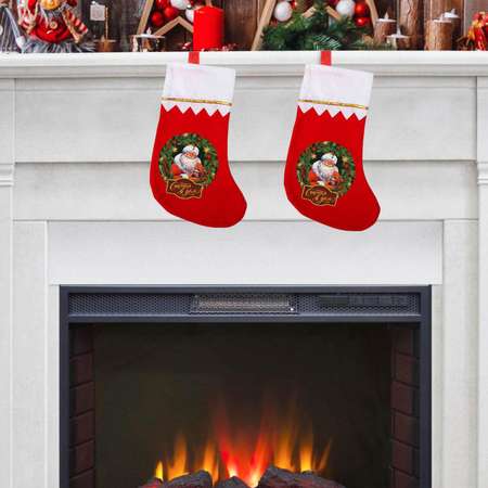 Мешок Зимнее волшебство носок для подарков «Счастья в дом» 25 х 36 см
