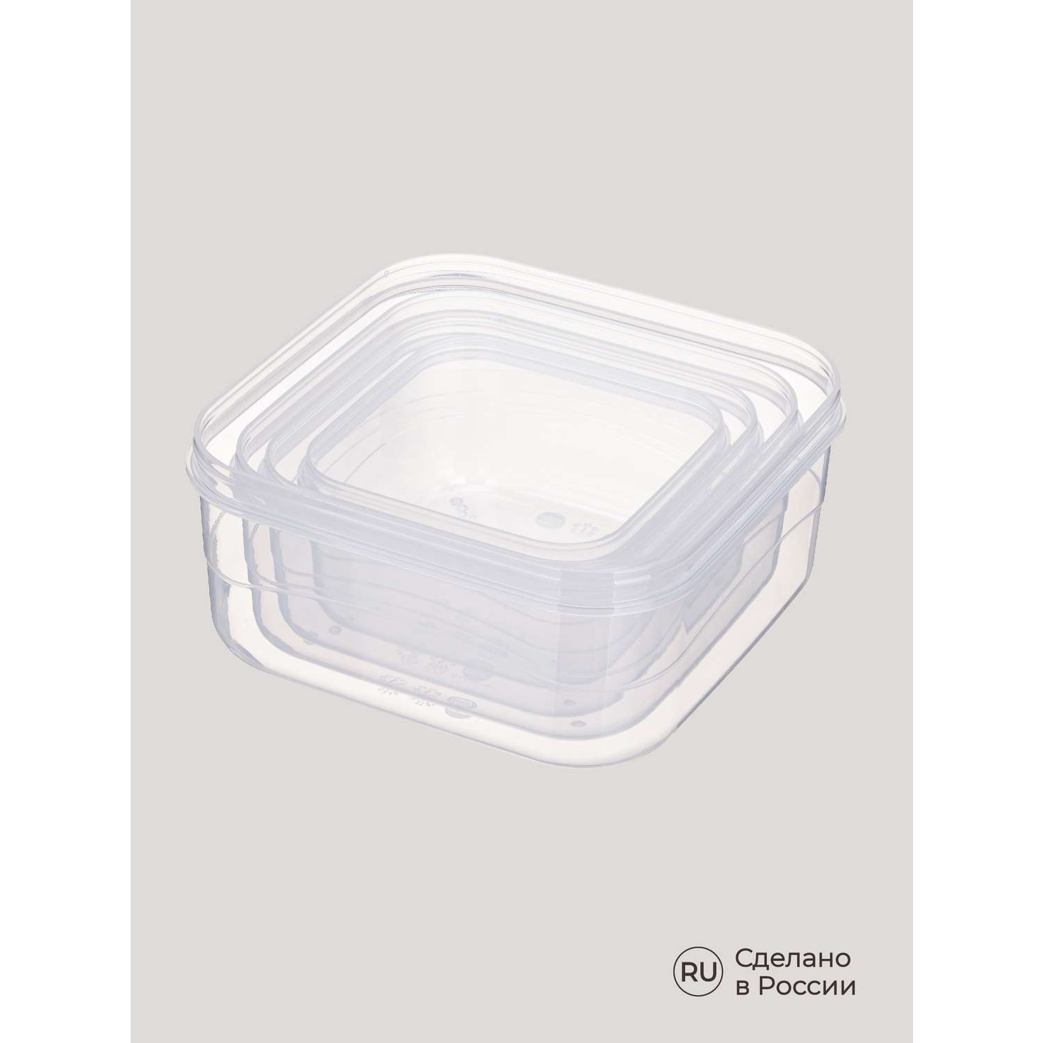 Комплект контейнеров Phibo для продуктов с Новогодним декором Хлопок 4 шт. 0.3л + 0.45л + 0.65л + 1л бордовый - фото 9