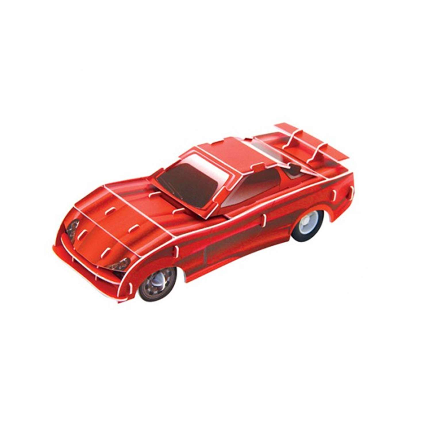 3D Пазл IQ 3D PUZZLE Красный гоночнай авто (инерц.) - фото 1