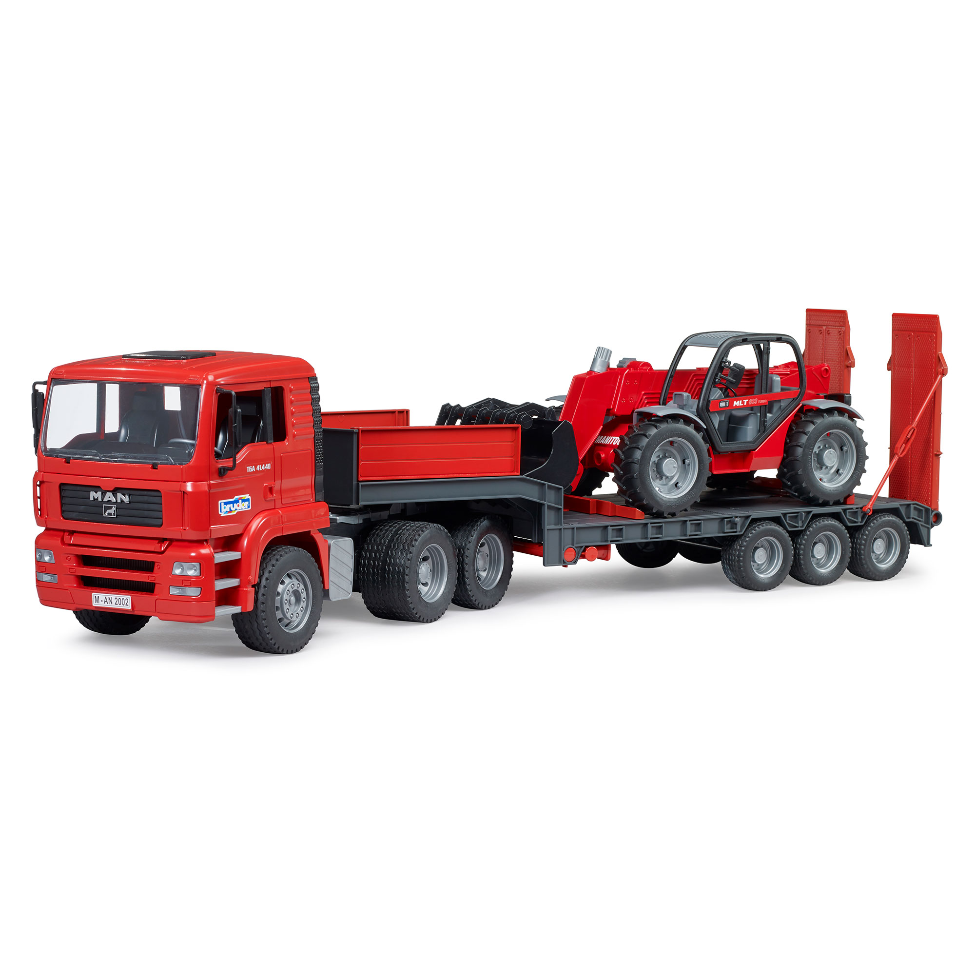 BRUDER Man Tga Gondola With Telescopic Manitou Mlt 633